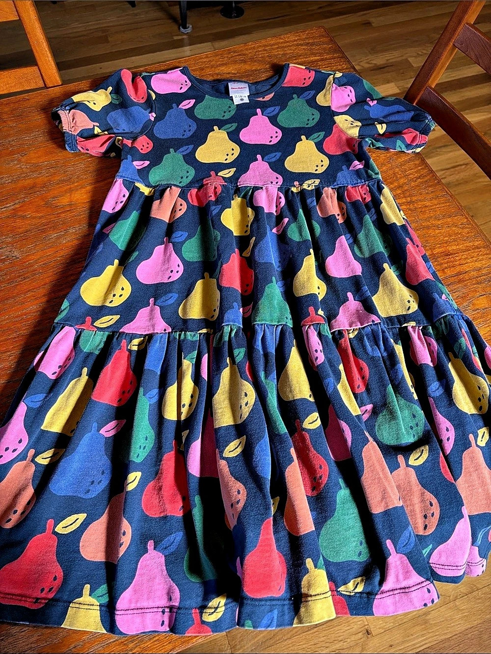 Hanna Andersson Tiered Play Dress Girls Blue & Pink Size 10